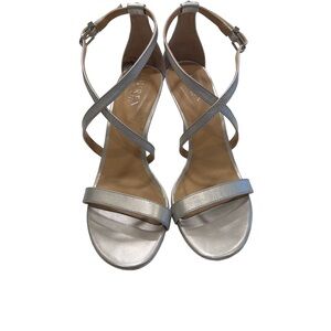 Coach Strappy High Heel Sandals Silver Sz 8.5 B EUC
